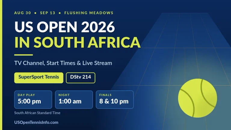 US Open 2026 in South Africa on SuperSport Tennis DStv 214 with SAST start times
