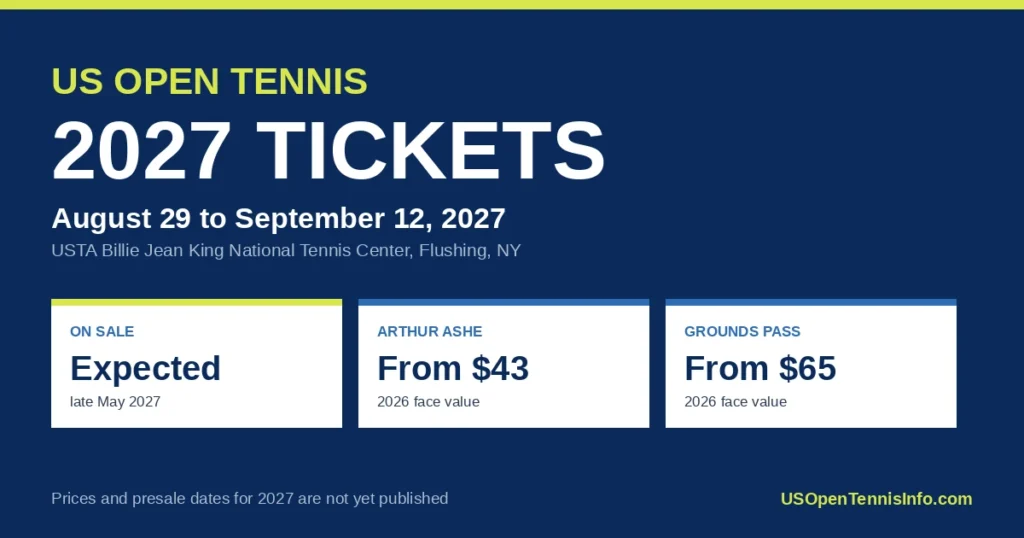US Open Tennis 2027 Tickets